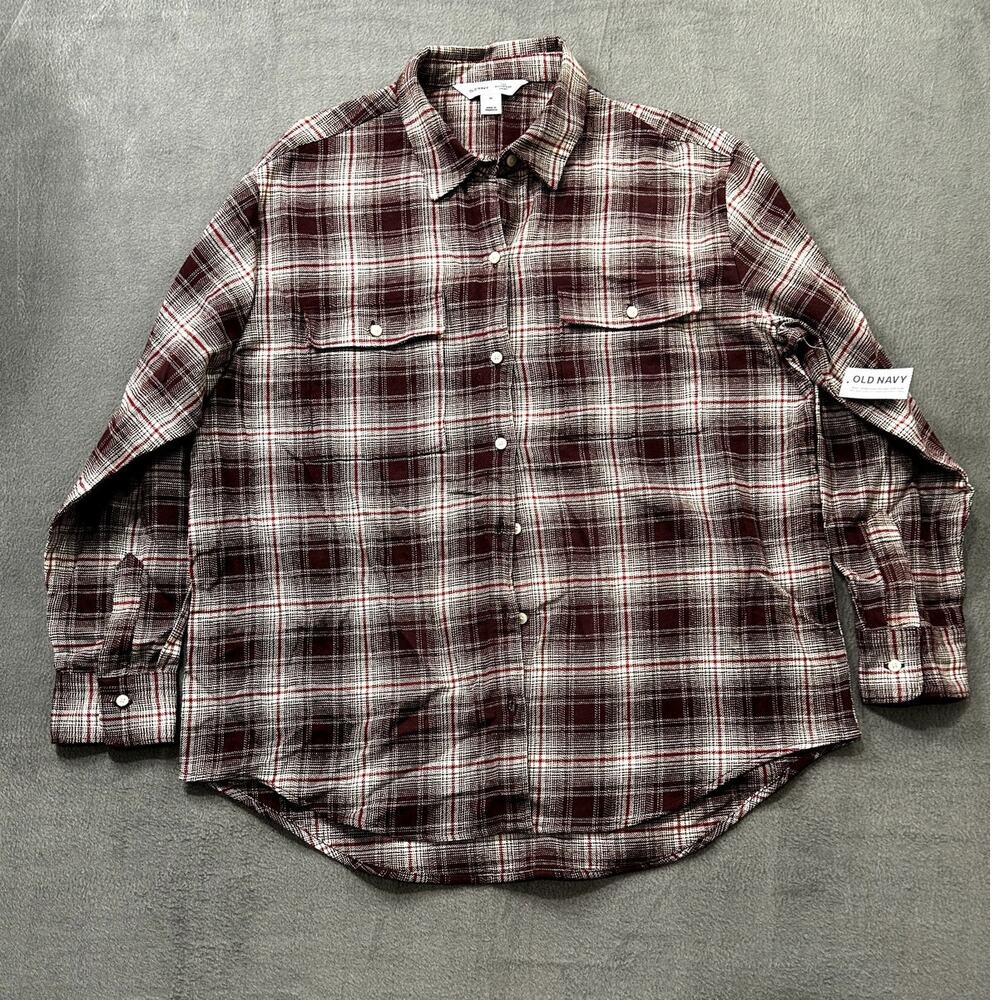 NNWT Old Navy The Boyfriend Shirt Size Women’s Medium Comfy‎ Flannel